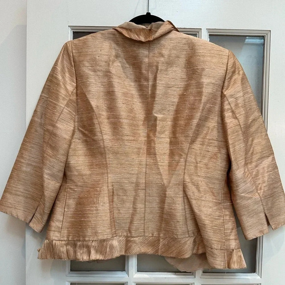 Vintage Kay Unger New York Rose Gold Silk Blazer Jacket Women’s Size 10 Medium M - Picture 2 of 13